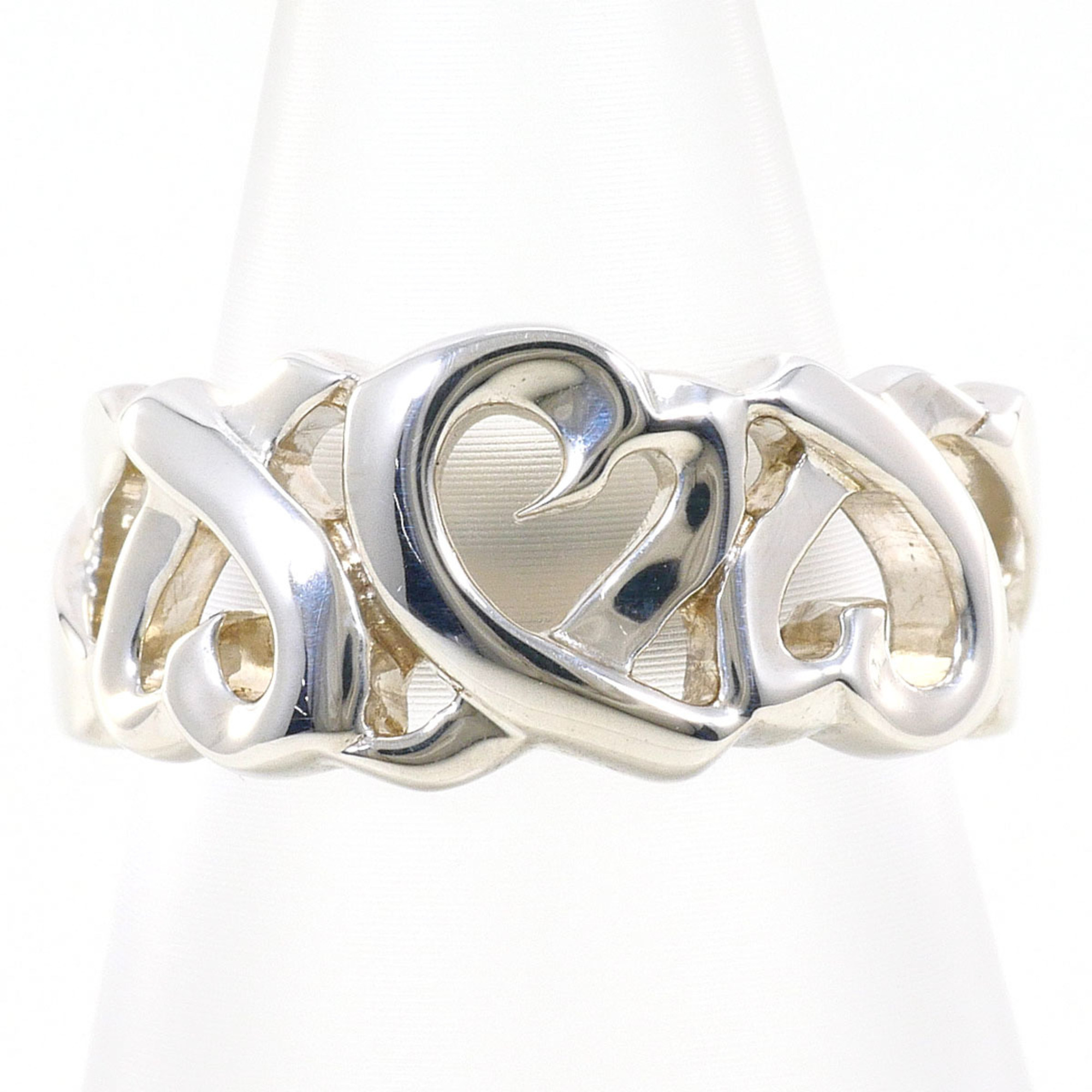 Tiffany & Co. Triple Loving Heart Silver Ring (Total Weight: 5.6g) - Jewelry